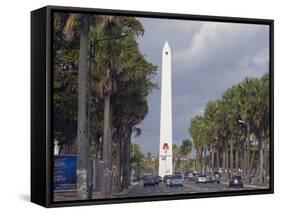 Obelisk, Santo Domingo, Dominican Republic, West Indies, Caribbean, Central America-Christian Kober-Framed Stretched Canvas