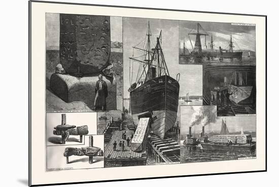 Obelisk, the Process Removal from Dessoug from Sketches F.S. Cozzens, 1880, USA-null-Mounted Giclee Print