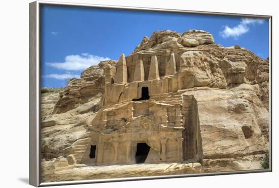 Obelisk Tomb (Upper Structure), Bab As-Sig Triclinium (Lower Structure), Petra, Jordan, Middle East-Richard Maschmeyer-Framed Photographic Print