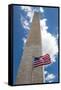 Obelisk with American Flag in National Mall, Washington Monument-mrcmos-Framed Stretched Canvas