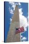 Obelisk with American Flag in National Mall, Washington Monument-mrcmos-Stretched Canvas