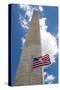 Obelisk with American Flag in National Mall, Washington Monument-mrcmos-Stretched Canvas