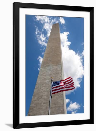 Obelisk with American Flag in National Mall, Washington Monument-mrcmos-Framed Photographic Print