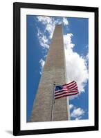 Obelisk with American Flag in National Mall, Washington Monument-mrcmos-Framed Photographic Print