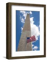 Obelisk with American Flag in National Mall, Washington Monument-mrcmos-Framed Photographic Print