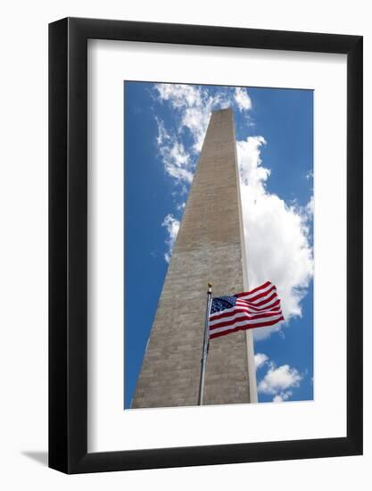 Obelisk with American Flag in National Mall, Washington Monument-mrcmos-Framed Photographic Print