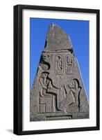 Obelisk with Reliefs and Inscriptions of Ramses II, Great Temple of Amun, Tanis, Egypt-null-Framed Giclee Print