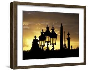 Obelisque, Place de la Concorde, Eiffel Tower, Paris, France-David Barnes-Framed Premium Photographic Print