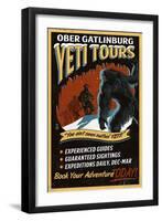 Ober Gatlinburg, Tennesse - Yeti Tours - Vintage Sign-Lantern Press-Framed Art Print