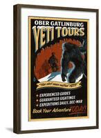 Ober Gatlinburg, Tennesse - Yeti Tours - Vintage Sign-Lantern Press-Framed Art Print