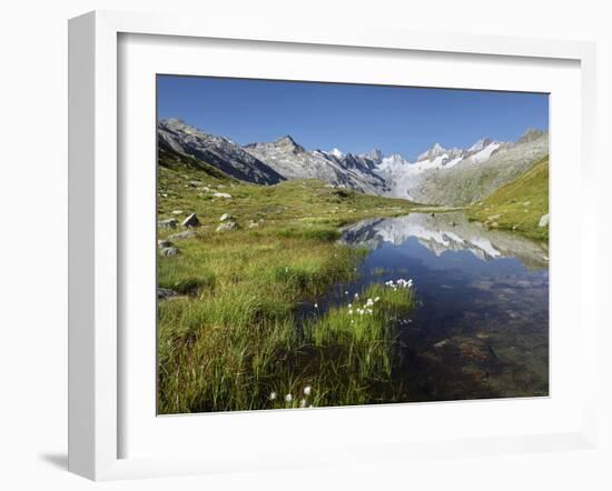 Oberaarhorn, Oberaargletscher, Triebtenseewli, Grimselpass, the Bernese Oberland, Switzerland-Rainer Mirau-Framed Photographic Print
