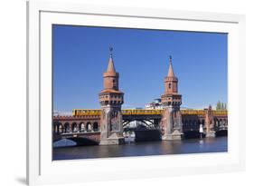 Oberbaum Bridge between Kreuzberg and Friedrichshain, Metro Line 1, Spree River, Berlin, Germany, E-Markus Lange-Framed Photographic Print