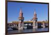 Oberbaum Bridge between Kreuzberg and Friedrichshain, Metro Line 1, Spree River, Berlin, Germany, E-Markus Lange-Framed Photographic Print