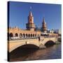 Oberbaum Bridge between Kreuzberg and Friedrichshain, Spree River, Berlin, Germany, Europe-Markus Lange-Stretched Canvas