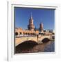 Oberbaum Bridge between Kreuzberg and Friedrichshain, Spree River, Berlin, Germany, Europe-Markus Lange-Framed Photographic Print