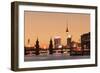 Oberbaum Bridge between Kreuzberg and Friedrichshain, TV Tower, Spree River, Berlin, Germany-Markus Lange-Framed Photographic Print