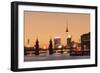 Oberbaum Bridge between Kreuzberg and Friedrichshain, TV Tower, Spree River, Berlin, Germany-Markus Lange-Framed Photographic Print