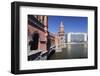 Oberbaumbrucke over the Spree Between Kreuzberg and Friedrichshain, Berlin, Germany-Markus Lange-Framed Photographic Print