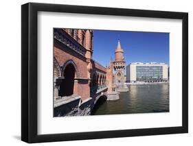 Oberbaumbrucke over the Spree Between Kreuzberg and Friedrichshain, Berlin, Germany-Markus Lange-Framed Photographic Print