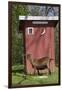 Oberhasli Dairy Goat Standing by Outhouse, East Troy, Wisconsin, USA-Lynn M^ Stone-Framed Photographic Print