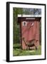 Oberhasli Dairy Goat Standing by Outhouse, East Troy, Wisconsin, USA-Lynn M^ Stone-Framed Photographic Print