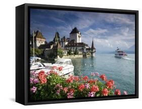 Oberhofen Castle, Lake Thun, Berner Oberland, Switzerland-Doug Pearson-Framed Stretched Canvas