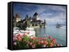 Oberhofen Castle, Lake Thun, Berner Oberland, Switzerland-Doug Pearson-Framed Stretched Canvas