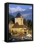 Oberhofen Castle, Lake Thun, Switzerland-Peter Adams-Framed Stretched Canvas