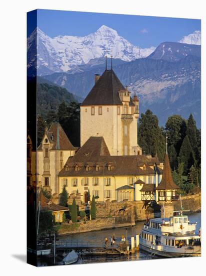 Oberhofen Castle, Lake Thun, Switzerland-Peter Adams-Stretched Canvas
