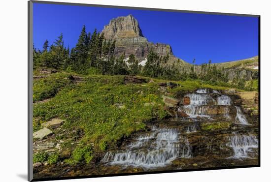 Oberlin Creek with Mount Clements at Logan Pass in Glacier National Park, Montana, USA-Chuck Haney-Mounted Photographic Print