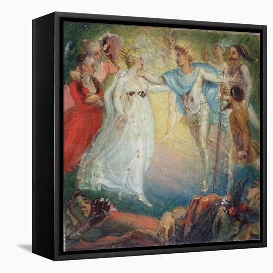 Oberon and Titania from 'A Midsummer Night's Dream' by William Shakespeare (1564-1616) 1806-Thomas Stothard-Framed Stretched Canvas