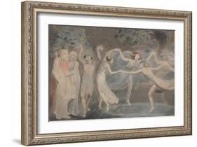 Oberon, Titania and Puck with Fairies Dancing-William Blake-Framed Giclee Print