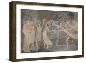 Oberon, Titania and Puck with Fairies Dancing-William Blake-Framed Giclee Print