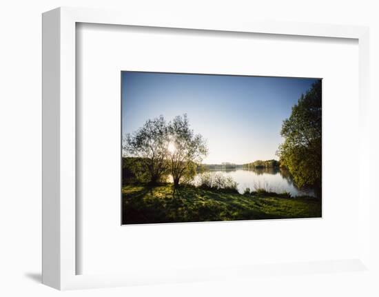 Obersee in Bielefeld Schildesche after the sunrise.-Nadja Jacke-Framed Photographic Print
