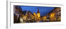 Oberturm Tower in Gengenbach's Picturesque Altstad Illuminated at Dusk, Black Forest, Germany-Doug Pearson-Framed Photographic Print