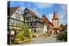 Oberturm Tower in Gengenbach's Picturesque Altstad Illuminated at Dusk, Black Forest, Germany-Doug Pearson-Stretched Canvas