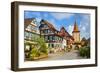 Oberturm Tower in Gengenbach's Picturesque Altstad Illuminated at Dusk, Black Forest, Germany-Doug Pearson-Framed Photographic Print