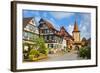 Oberturm Tower in Gengenbach's Picturesque Altstad Illuminated at Dusk, Black Forest, Germany-Doug Pearson-Framed Photographic Print