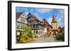 Oberturm Tower in Gengenbach's Picturesque Altstad Illuminated at Dusk, Black Forest, Germany-Doug Pearson-Framed Photographic Print