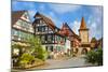 Oberturm Tower in Gengenbach's Picturesque Altstad Illuminated at Dusk, Black Forest, Germany-Doug Pearson-Mounted Photographic Print