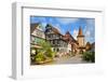 Oberturm Tower in Gengenbach's Picturesque Altstad Illuminated at Dusk, Black Forest, Germany-Doug Pearson-Framed Photographic Print