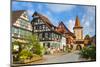 Oberturm Tower in Gengenbach's Picturesque Altstad Illuminated at Dusk, Black Forest, Germany-Doug Pearson-Mounted Photographic Print