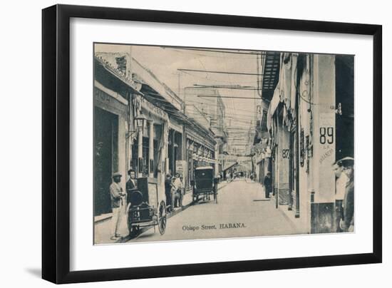 'Obispo Street, Habana', c1910-Unknown-Framed Giclee Print