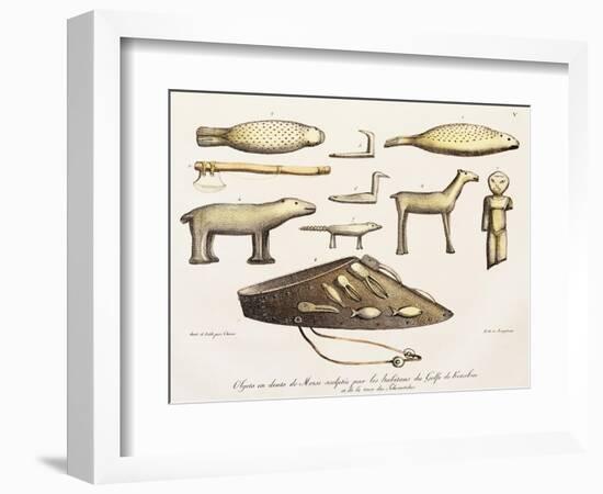 Objects Carved from Walrus Tooth by Gulf of Kotzebue and Cuctchis Inhabitants-Louis Choris-Framed Giclee Print