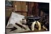 Objects from a Nineteenth Century Captain's Desk-American School-Stretched Canvas