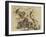 Objets divers, coin de lit à tête d'éléphant et femme nue-Eugene Delacroix-Framed Giclee Print