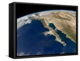 Oblique View of Baja California And the Pacific Coast of Mexico-Stocktrek Images-Framed Stretched Canvas