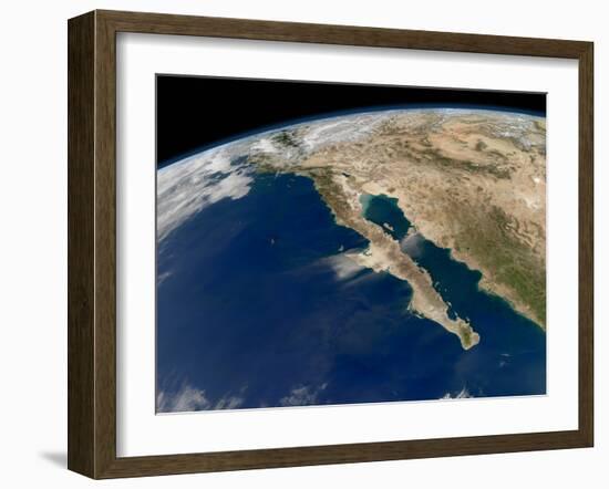 Oblique View of Baja California And the Pacific Coast of Mexico-Stocktrek Images-Framed Premium Photographic Print