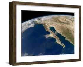 Oblique View of Baja California And the Pacific Coast of Mexico-Stocktrek Images-Framed Premium Photographic Print