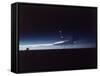 Oblique View of Space Shuttle Columbia Touching Down at Night at Edwards Air Force Base-null-Framed Stretched Canvas